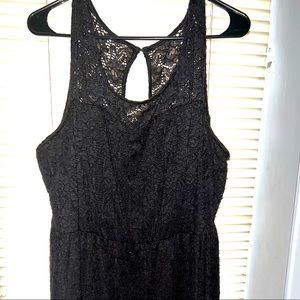 Knee Length Black Lace Dress